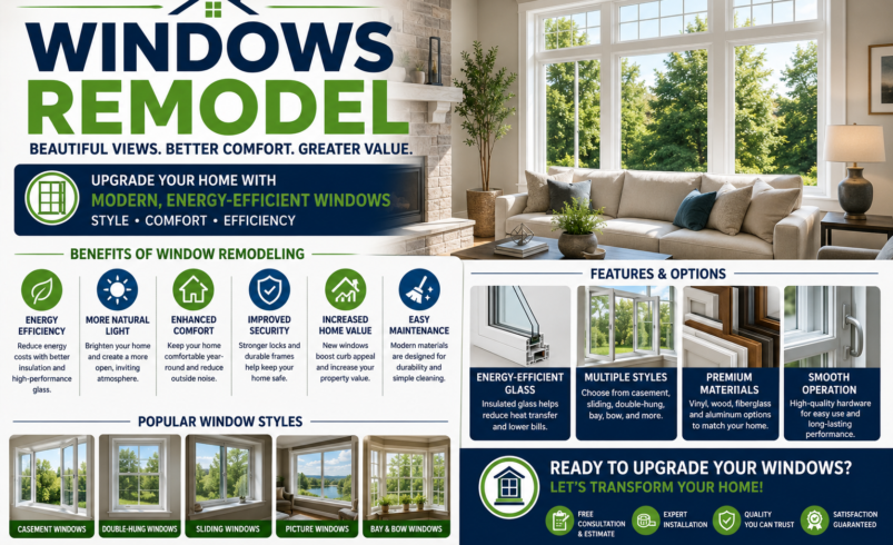 Windows Remodel: Enhance Comfort, Style, and Energy Efficiency